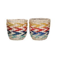 Lot De 2 Paniers à Plantes En Rotin Multicolore--Multicolore-KitchenCraft