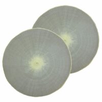 Lot de 2 sets de tables ronds en jute gris diam. 38 cm--Gris-Toilinux