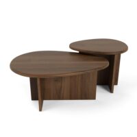 Lot de 2 tables basses gigognes noyer--Marron-Sia Home