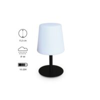 Lot de 2 tables led 28cm noire--Blanc-sweeek