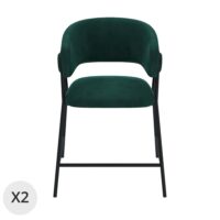 Lot de 2 tabourets de bar avec dossier