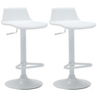 Lot de 2 tabourets de bar - polypropylène - coloris blanc - calas-Polypropylène-Blanc-vente-unique.com