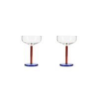 Lot de 2 verre à champagne multicolore en verre 21cl-Verre-Multicolore-ONA