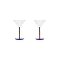 Lot de 2 verre à cocktail multicolore en verre 23cl-Verre-Multicolore-ONA