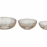 Lot de 3 bols décoratifs métal doré-Métal-Doré-Beliani