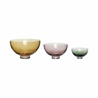 Lot de 3 bols en verre multicolore-Verre-Multicolore-Hübsch