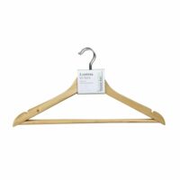 Lot de 3 cintres droit en bois avec crochet pivotant-Bois-Beige-Toilinux