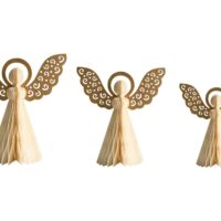 Lot de 3 figurines ange 242833 cm beige--Beige-Beliani