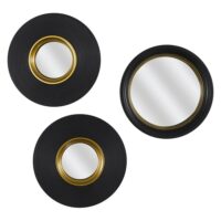 Lot  de 3 miroirs convexes ronds noir et or--Noir-Altobuy