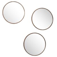 Lot de 3 miroirs diam 26cm effet bois-Bois-Marron-The Home Deco Factory