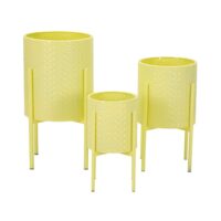 Lot de  3 porte-pots en métal coloré ø 36x56