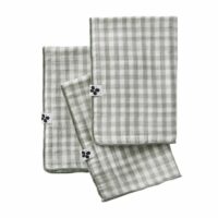 Lot  de 3 serviettes 40x40cm gaze de coton vichy coloris eucalyptus-Coton-Vert-Altobuy