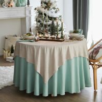Lot de 3 serviettes de table 45x45 vert céladon en polyester--Vert-Becquet
