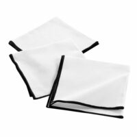 Lot de 3 serviettes de table en coton recyclé blanc-Coton-Blanc-Douceur d'Intérieur