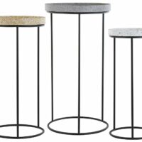 Lot de 3 tables d'appoint noir--Noir-Beliani
