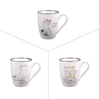 Lot de 3 tasses multicolores en porcelaine 23 cl-Porcelaine-Multicolore-trend'up