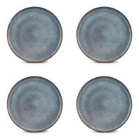 Lot de 4 assiettes bleu en grès 27cm--Bleu-ONA