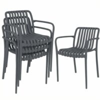 Lot de 4 chaises de jardin empilables