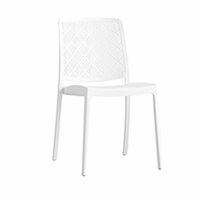 Lot de 4 chaises de jardin empilables en polypropylène blanc-Polypropylène-Blanc-Beobeo