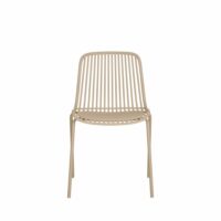Lot de 4 chaises de jardin en plastique  - Beige-Plastique-Beige-House Nordic