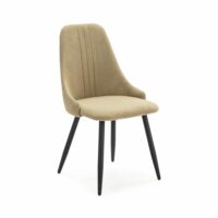 Lot de 4 chaises en tissu et pieds en métal noir 44x44 h91 cm-Métal-Vert-That's Casa