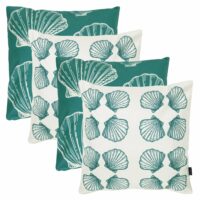 Lot de 4 coussins extérieur à imprimé coquillage