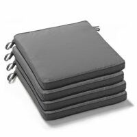 Lot de 4 galettes de chaise polyester gris 40x40x3 cm--Gris-Oviala