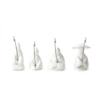 Lot de 4 porte-sachets de thé pecheurs en silicone blanc-Silicone-Blanc-Kikkerland