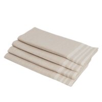 Lot de 4 serviettes de table coton 45x45 lin-Lin-Beige-Febronie