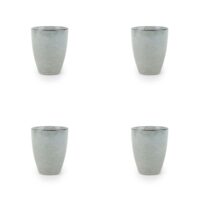 Lot de 4 tasses vert en grès 30cl--Vert-Salt&Pepper