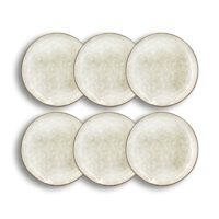 Lot de 6 assiettes plates en grès gris 27