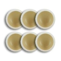 Lot de 6 bols en porcelaine beige et blanc 8cm-Porcelaine-Blanc-OGO Living