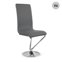 Lot de 6 chaises design grises--Gris-INTENSE DECO