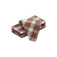 Lot de 6 serviettes de Noël en coton blanc 45x45 cm-Coton-Blanc-Gamusi