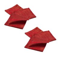 Lot de 6 serviettes fils métallisés rouge et or 40 cm x 40 cm-Métal-Rouge-Toilinux