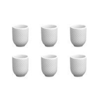 Lot de 6 tasses en porcelaine blanche-Porcelaine-Blanc-LAGUIOLE CUISSON