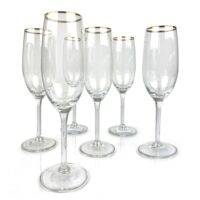 Lot de 6 verres à vin en verre transparent-Verre-Jaune-Becquet