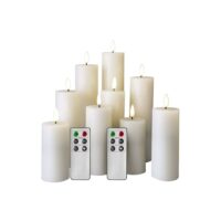 Lot de 9 bougies électriques à flamme LED paraffine blanche--Blanc-Mobili Rebecca