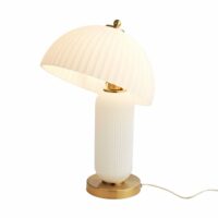 Luminaire en verre laiton et blanc 48 cm-Verre-Doré-Kosilum