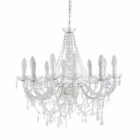 Lustre à pampilles en métal blanc D75-Métal-Blanc-Maisons du Monde