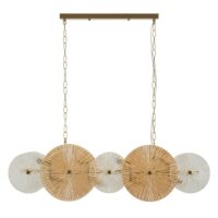 Lustre en métal doré et verre (100 x 23 x 28-94 cm)-Verre-Doré-Mauro Ferretti