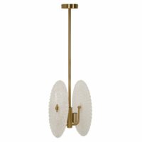 Lustre en métal et verre doré 35x18x80 cm-Verre-Doré-Mauro Ferretti