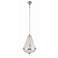 Lustre métal cristal diamètre 30cm argenté-Métal-Argenté-Markslöjd