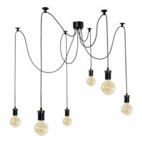 Lustre métal noir  abatjour ampoule-Métal-Noir-Tosel