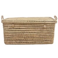 Malle de rangement feuille de palmier osier naturel 40 x 80--Beige-Home Maison