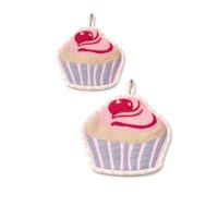 Maniques en coton en forme de gateau x2-Coton-Rose-Douceur d'Intérieur