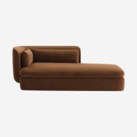 Méridienne droite en tissu garnie de plumes - terracotta-Tissu-Orange-Habitat