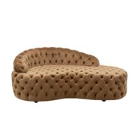 Méridienne en velours beige-Velours-Beige-Kare Design
