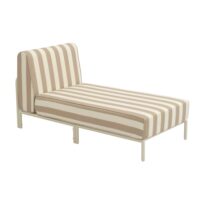 Méridienne rayée pour salon de jardin modulable en tissu beige-Tissu-Beige-Oviala