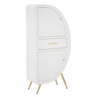 Meuble 2 portes en bois blanc 60x32x133 cm-Bois-Blanc-Mauro Ferretti